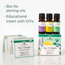 Load image into Gallery viewer, Top 3 Organic Singles Essential Oils Set