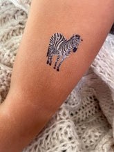 Load image into Gallery viewer, Lion + Zebra Temporary Tattoos
