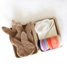 Load image into Gallery viewer, Mini Bunny Felting Craft Kit: Brown