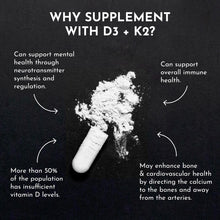 Load image into Gallery viewer, Vitamin D3 + K2 by Just Ingredients