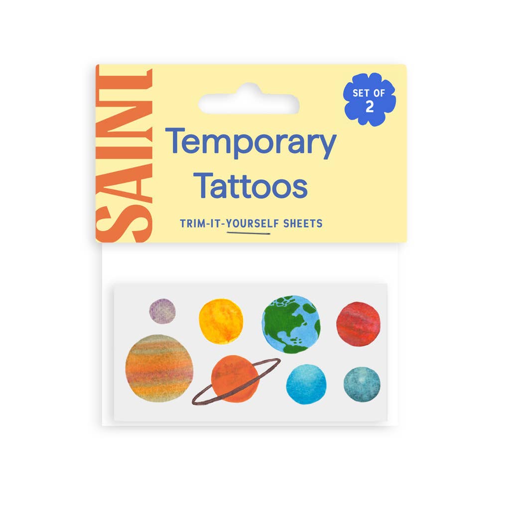 Outer Space Temporary Tattoos: Yellow