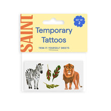 Load image into Gallery viewer, Lion + Zebra Temporary Tattoos
