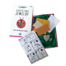 Load image into Gallery viewer, Heart Soapstone Pendant Jewelry Kit Carving and Whittling
