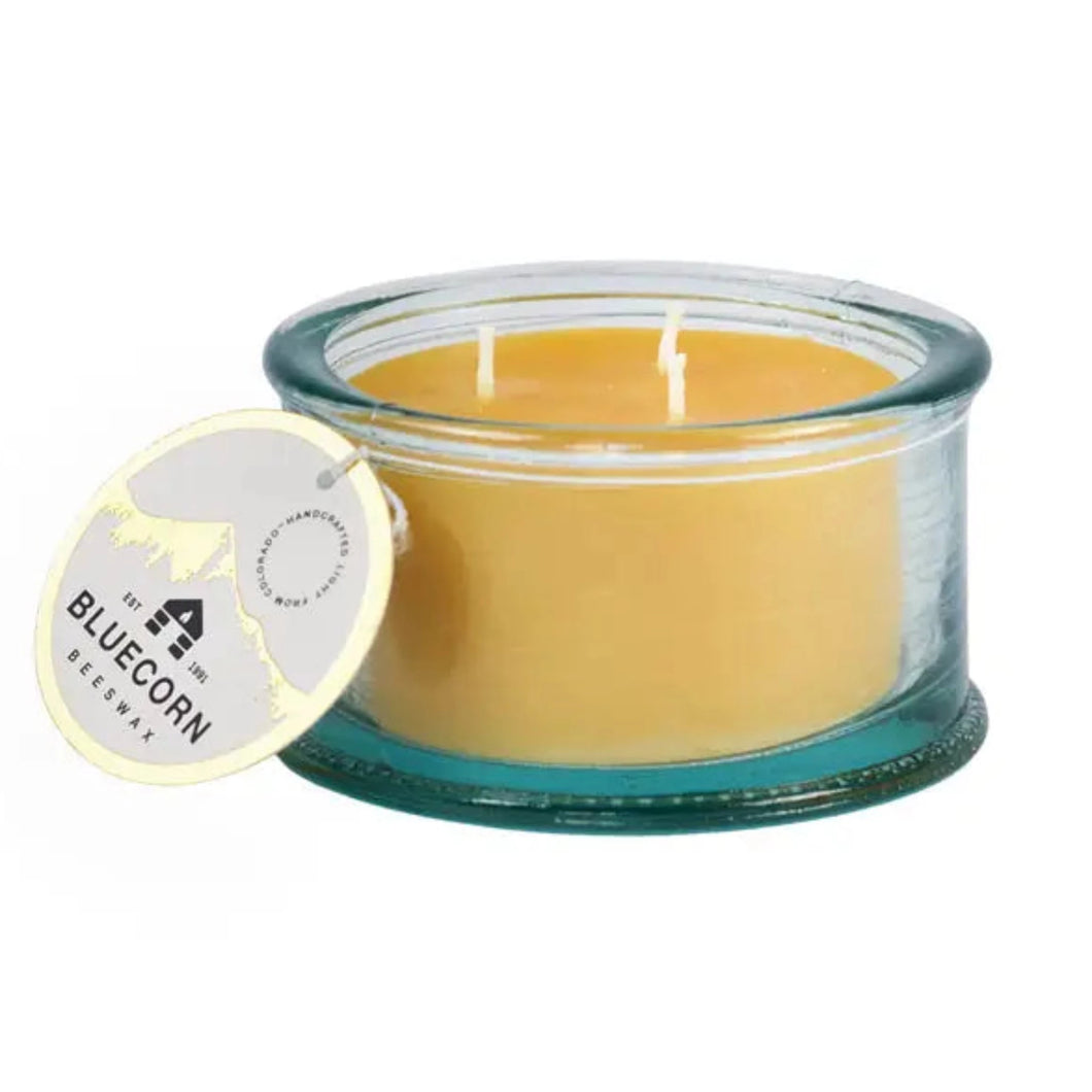 Pure Beeswax | 3-Wick 100% Recycled Spanish Glass Candle