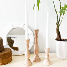 Load image into Gallery viewer, Wooden Candle Sticks/Candle Stick Set/Wood Candle Sticks
