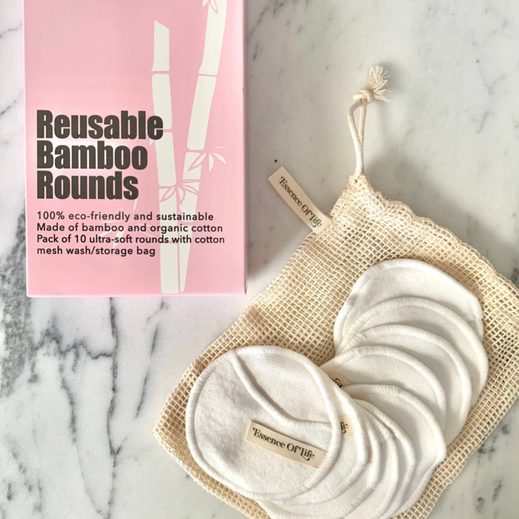 Bamboo and Organic Cotton Reusable Rounds (10 pack)