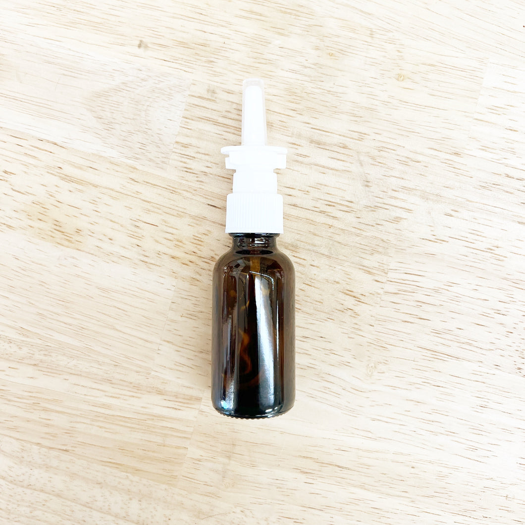 Amber Glass Bottle with Nasal Spray Top